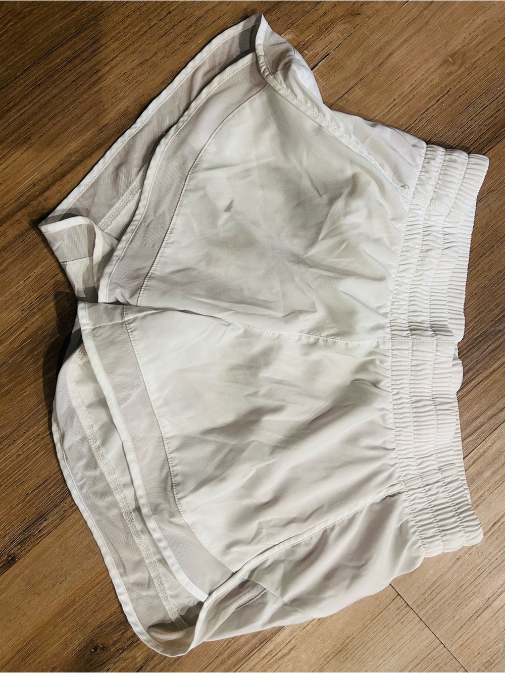 Athleta Cream-White Athletic Running Shorts